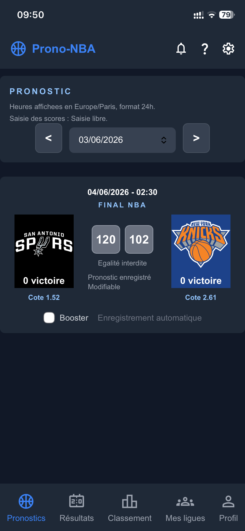 Installer Prono-NBA sur iPhone